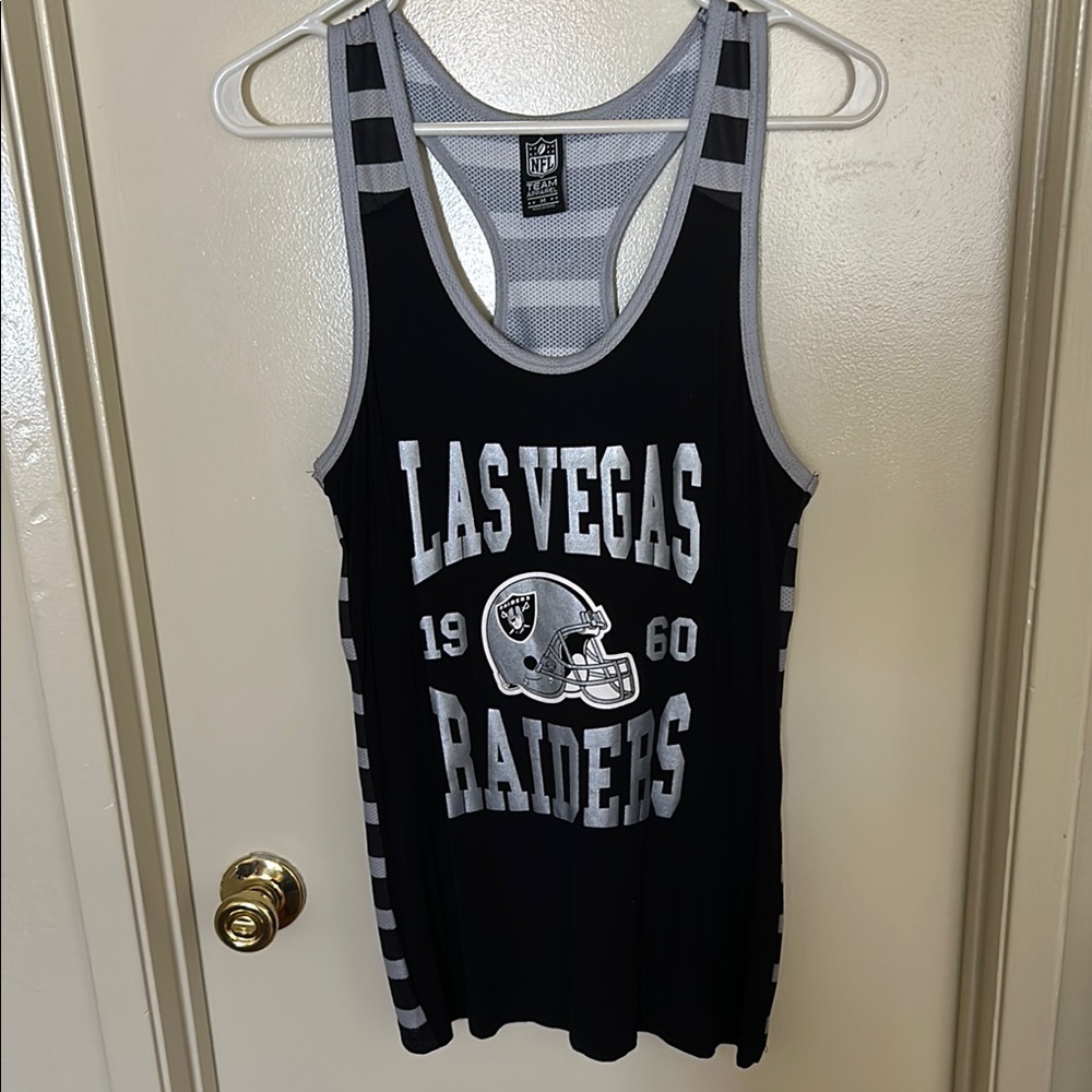NFL Las Vegas Raiders Women's Black and Gray Tank Top